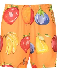 Amir Slama Shorts mit Früchte-Print Orange