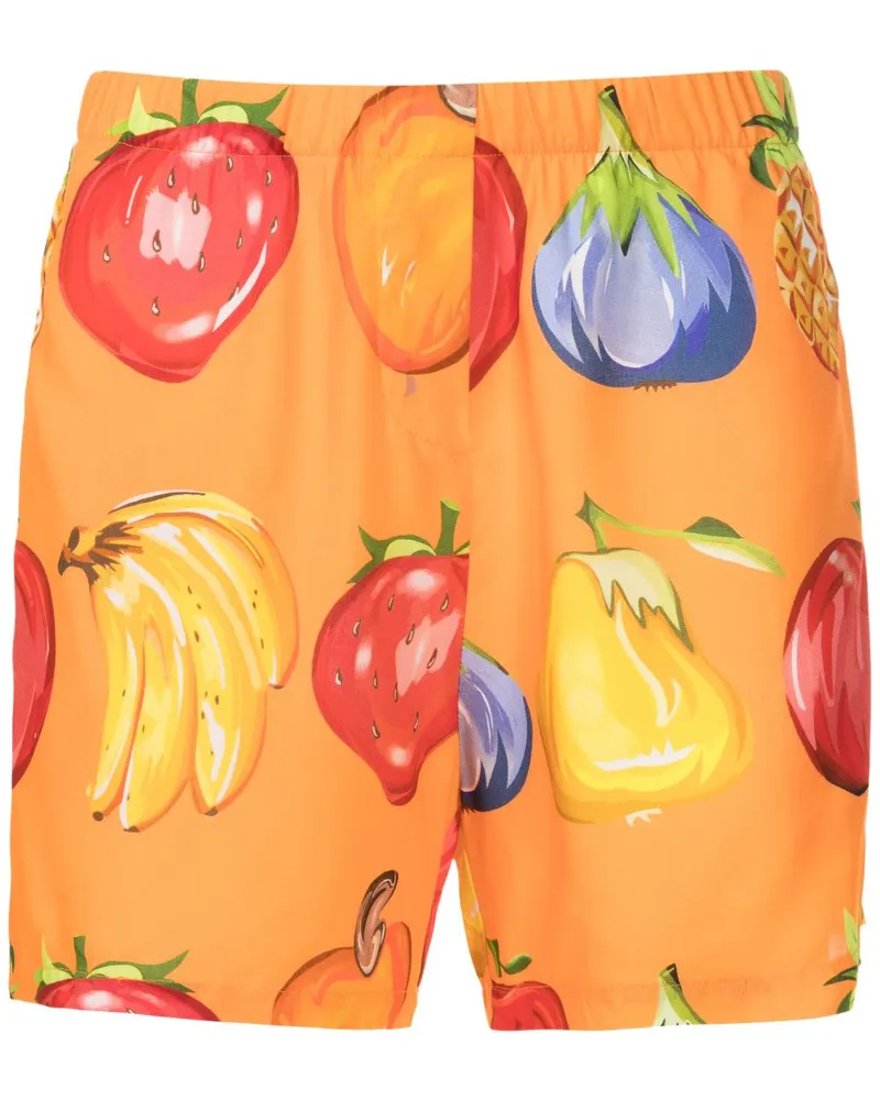 Amir Slama Shorts mit Früchte-Print - Orange Orange