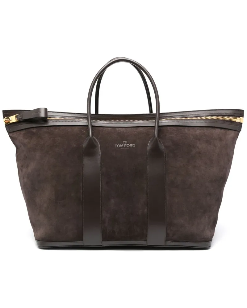 Tom Ford Tote Bag aus Wildleder - Braun Braun