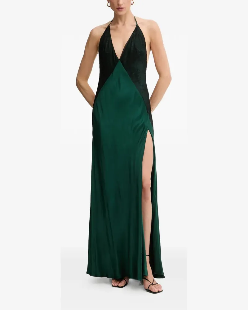 Bardot Estrella lace-detail side-slit maxi dress - Grün Grün