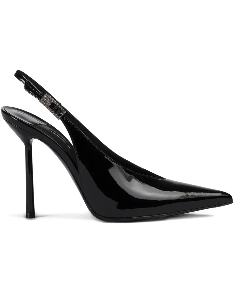 Le Silla Clivage Slingback-Pumps mit Kristallen 100mm - Schwarz Schwarz