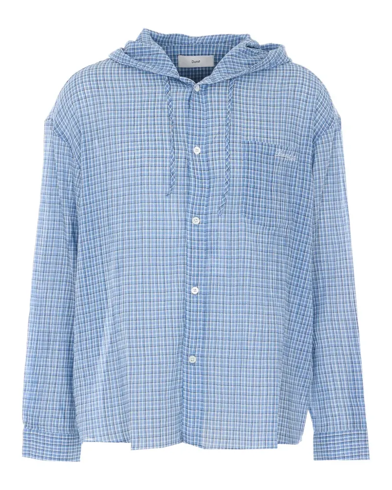 Dunst hooded check shirt - Blau Blau