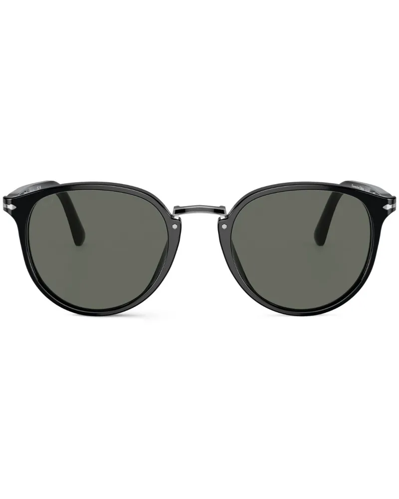 Persol Sonnenbrille mit runden Gläsern - Schwarz Schwarz