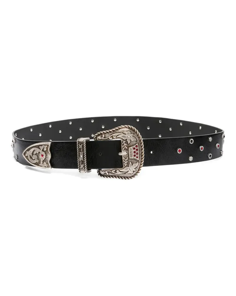 Pinko embellished buckle belt - Schwarz Schwarz