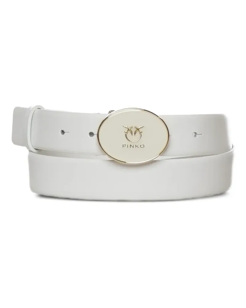 Pinko Gürtel mit runder Schnalle - Weiß Weiß