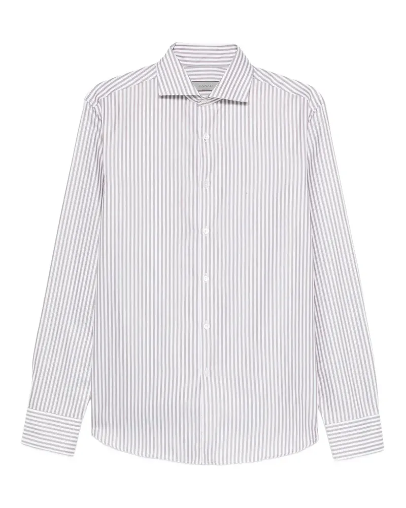 Canali Gestreiftes Hemd - Braun Braun