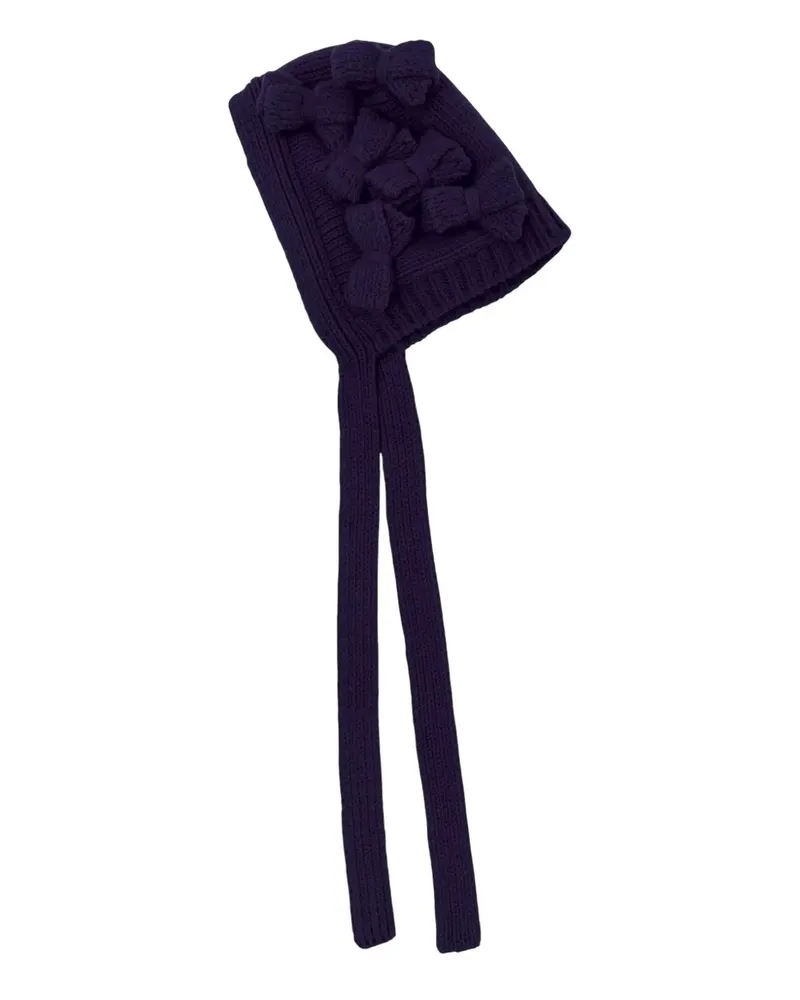Comme des Garçons ribbons decorated mohair beanie hat - Violett Violett