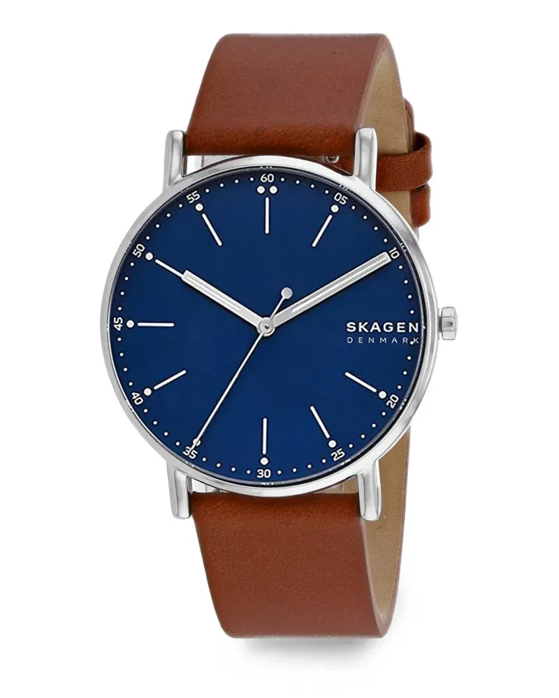 Skagen Signatur leather 40mm watch - Blau Blau