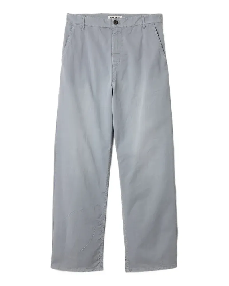 Miu Miu garment-dyed twill pants - Grau Grau