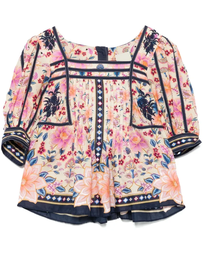 FARM Rio Superbloom Tapestry Bluse - Nude Nude