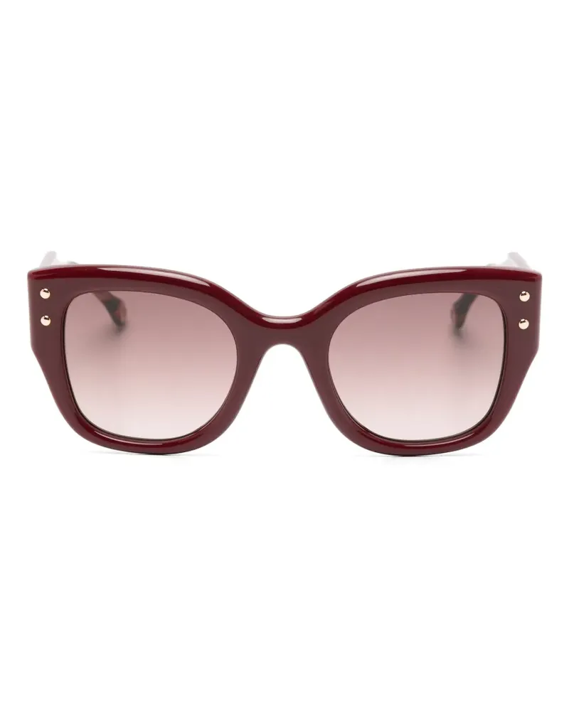 Carolina Herrera New York Sonnenbrille mit eckigem Gestell - Rot Rot