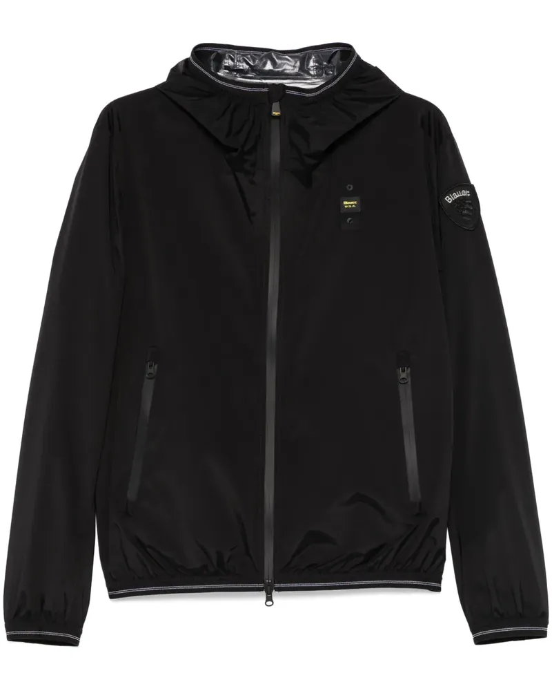 Blauer Jacke mit Kapuze - Schwarz Schwarz