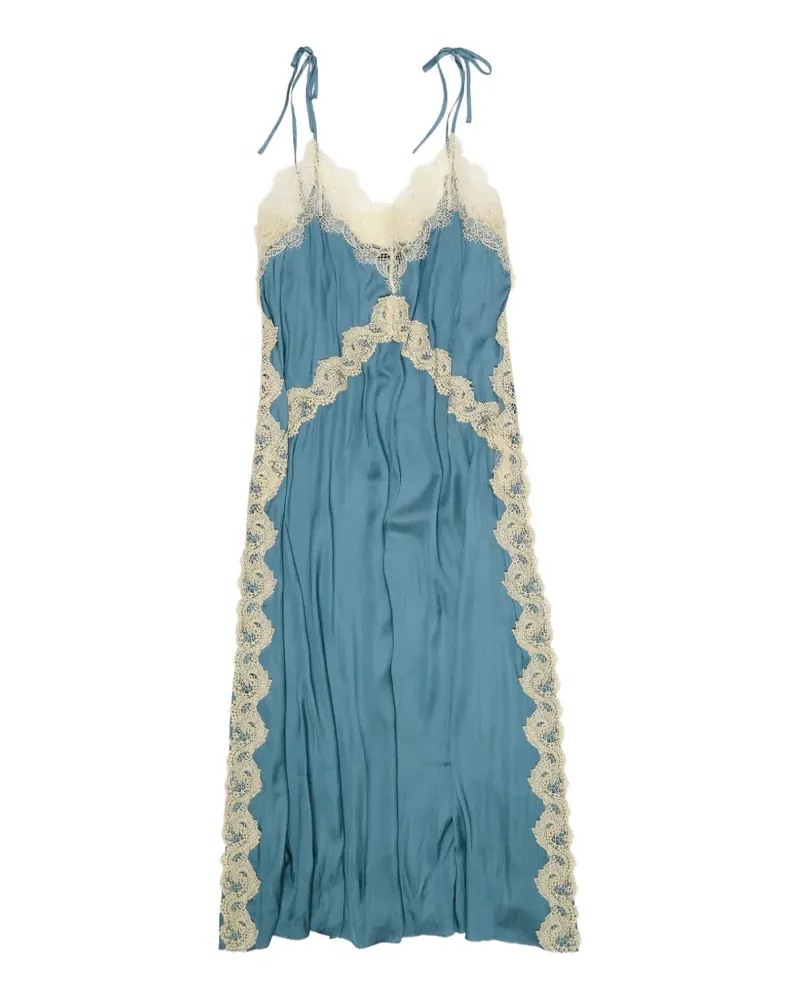 BIMBA Y LOLA lace trim midi dress - Blau Blau