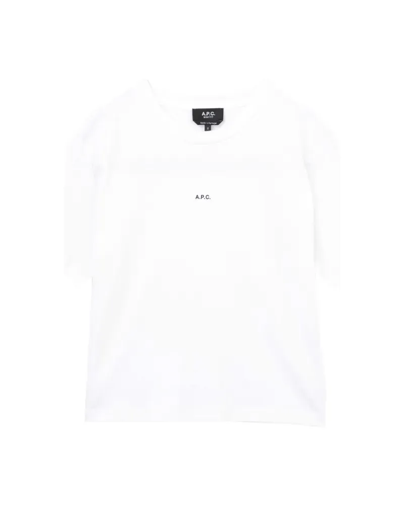 A.P.C. T-Shirt mit Logo-Print - Weiß Weiß