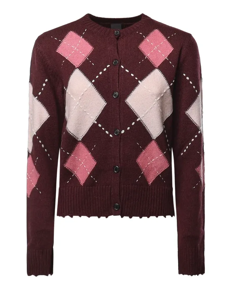 Pinko Cardigan mit Argyle-Muster - Rot Rot