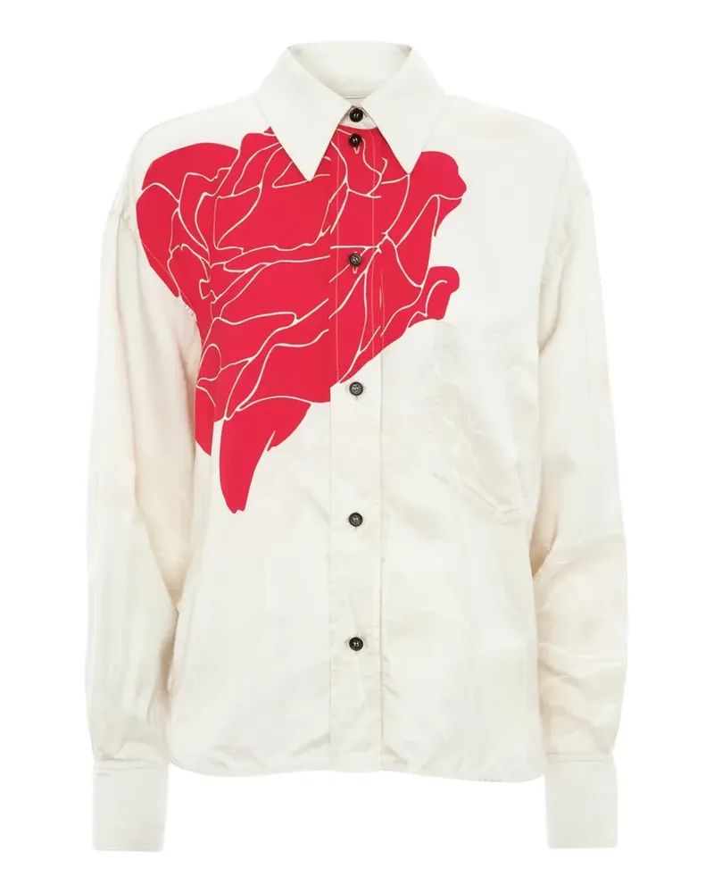 Victoria Beckham Hemd mit Blumen-Print - Nude Nude