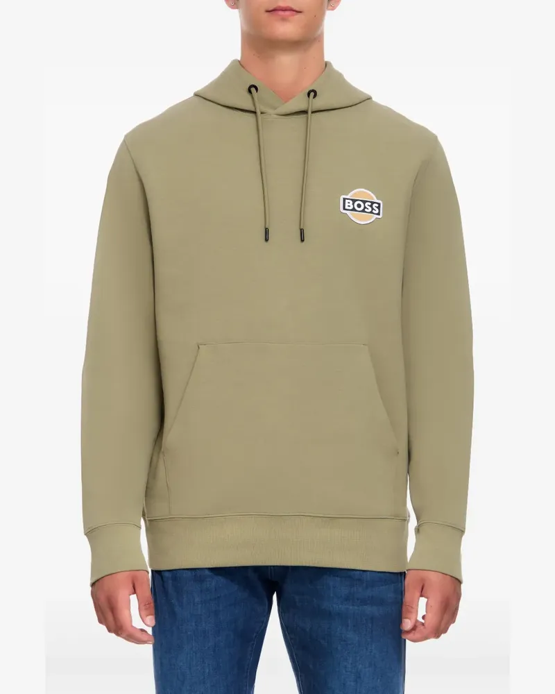 HUGO BOSS Hoodie mit Logo-Patch - Grün Grün