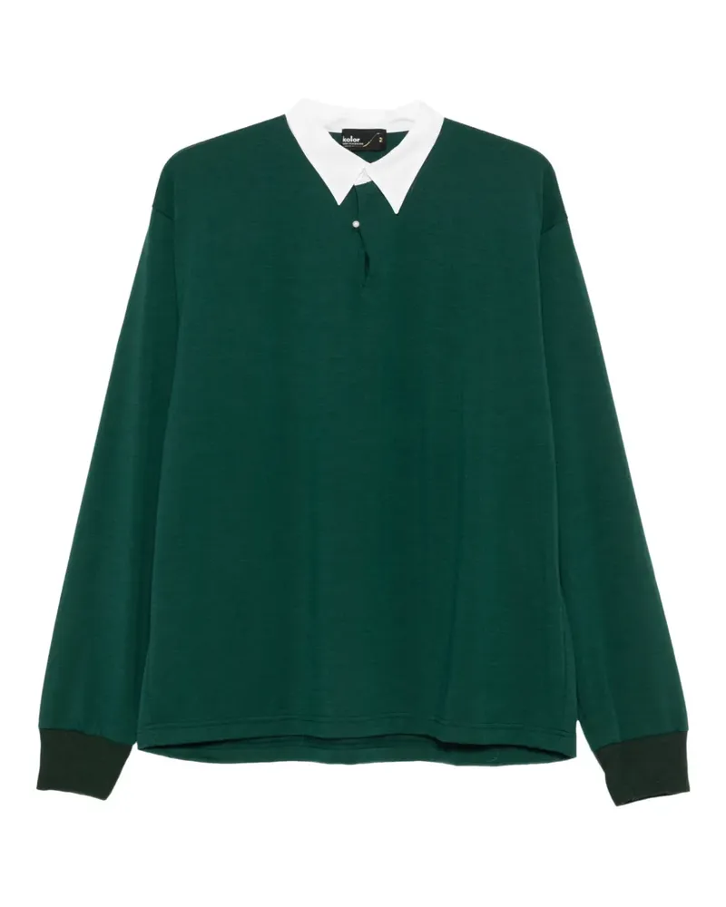 kolor Langärmeliges Poloshirt - Grün Grün