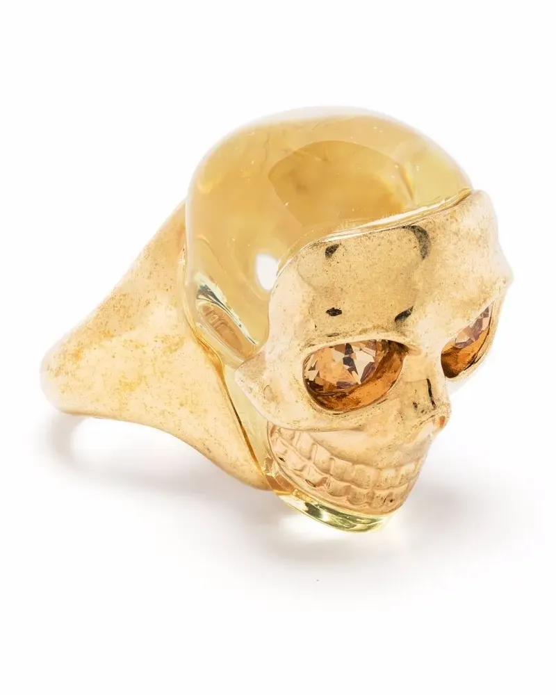 Alexander McQueen Ring mit Totenkopf - Gold Gold