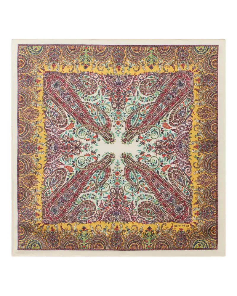 Etro paisley-print silk pocket square scarf - Gelb Gelb