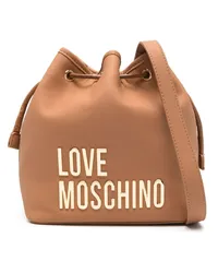 Moschino Beuteltasche mit Logo Braun