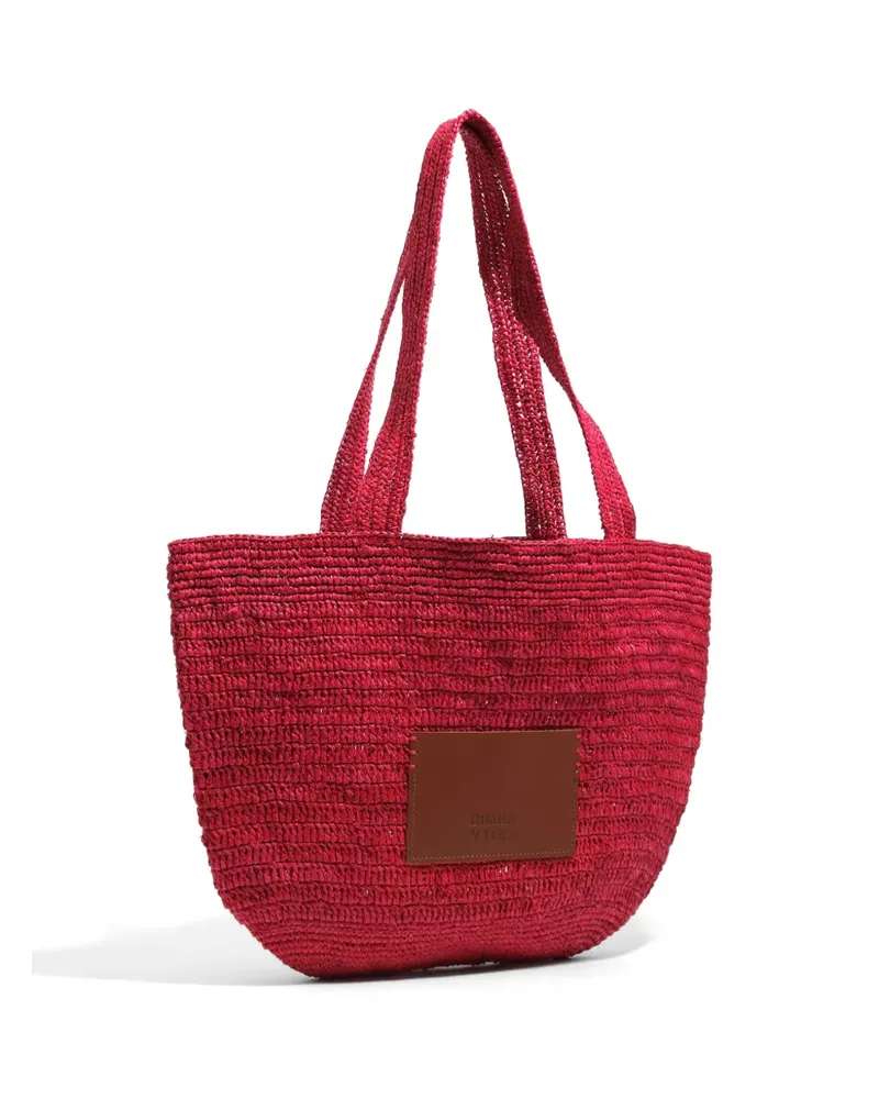 BIMBA Y LOLA Große Tote Bag mit Falten - Rot Rot