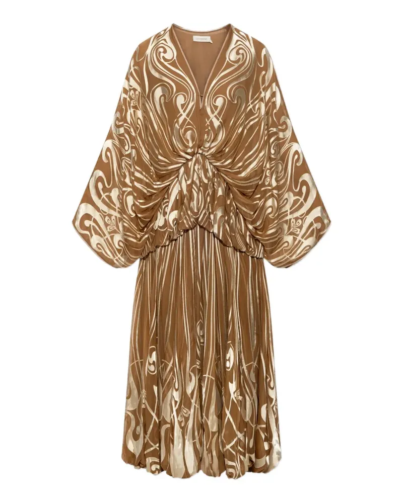 Zimmermann Momentum patterned silk maxi dress - Braun Braun