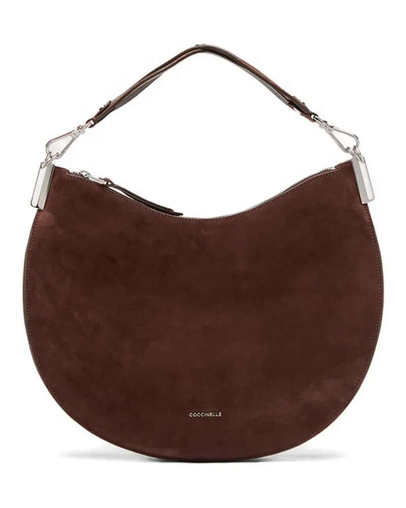 Coccinelle Mittelgroße Sunup Schultertasche aus Wildleder - Braun Braun