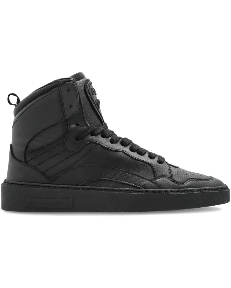 Dsquared2 High-Top-Sneakers aus Leder - Schwarz Schwarz
