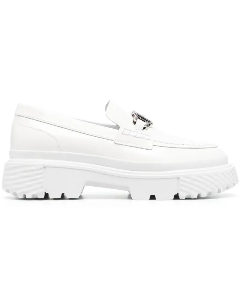 Hogan Loafer mit Logo-Schnalle 55mm - Weiß Weiß