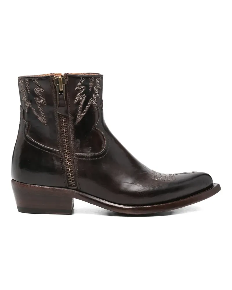 ERALDO embroidered leather ankle boots - Braun Braun