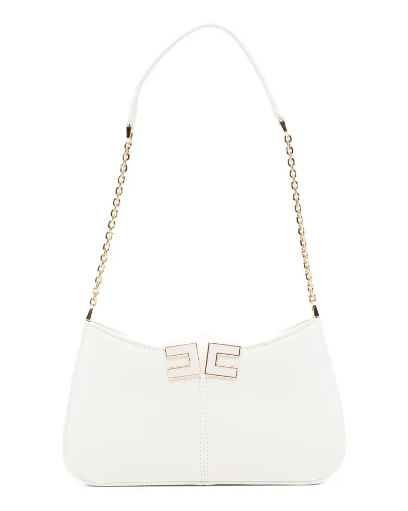 Elisabetta Franchi Schultertasche mit Kettenriemen - Weiß Weiß