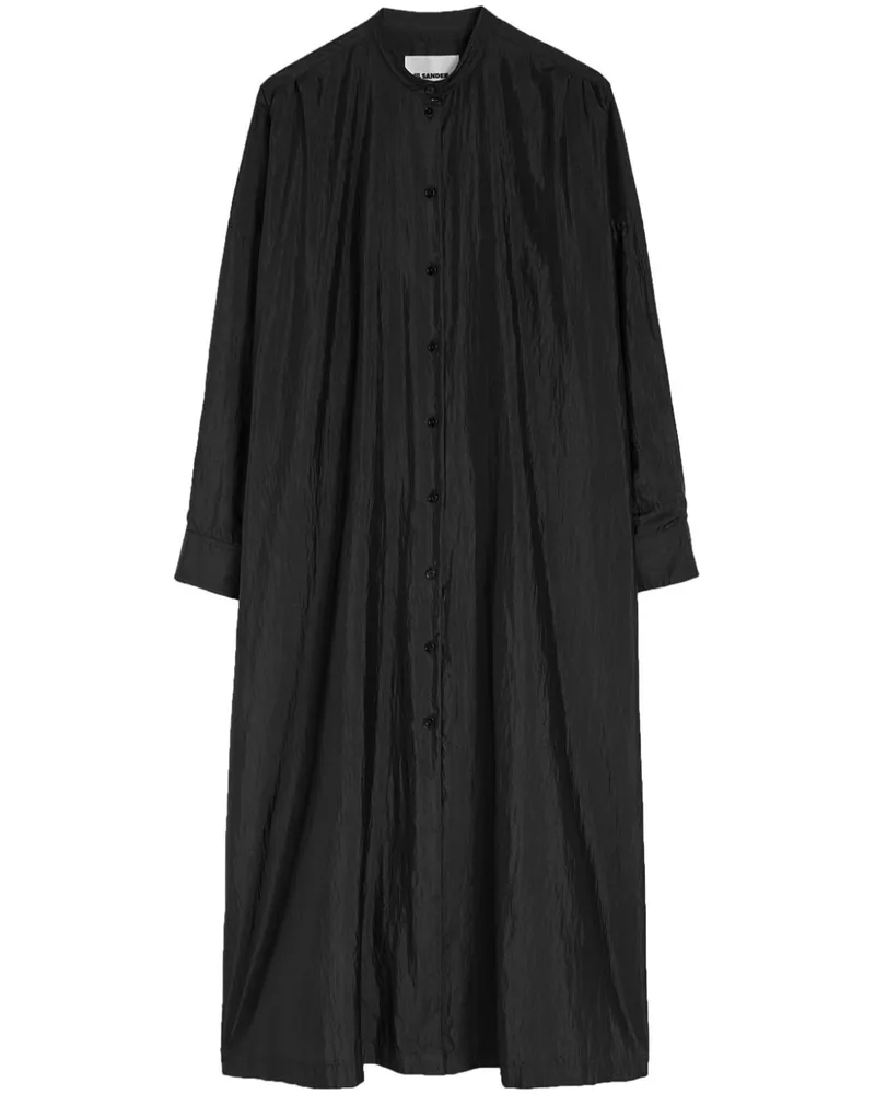 Jil Sander Hemdkleid aus Satin - Schwarz Schwarz