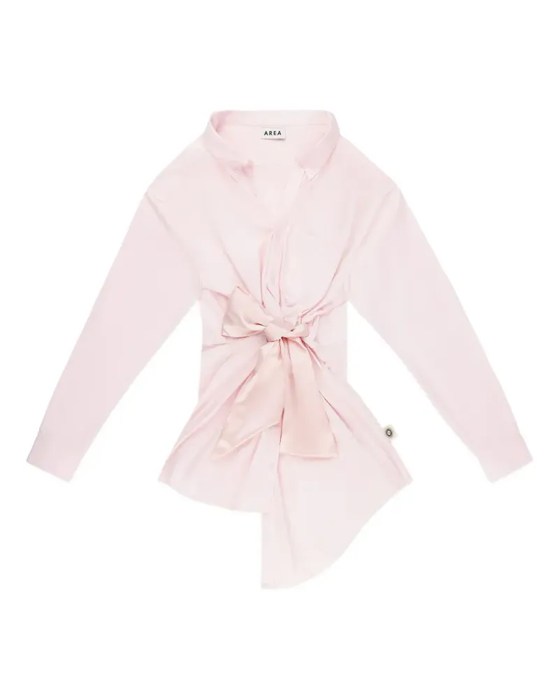 Area satin-knot Oxford shirt dress - Rosa Rosa