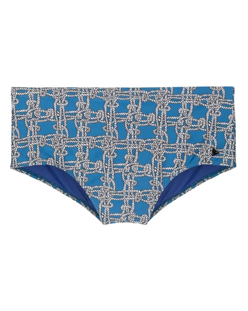 Amir Slama Badehose mit grafischem Print - Blau Blau