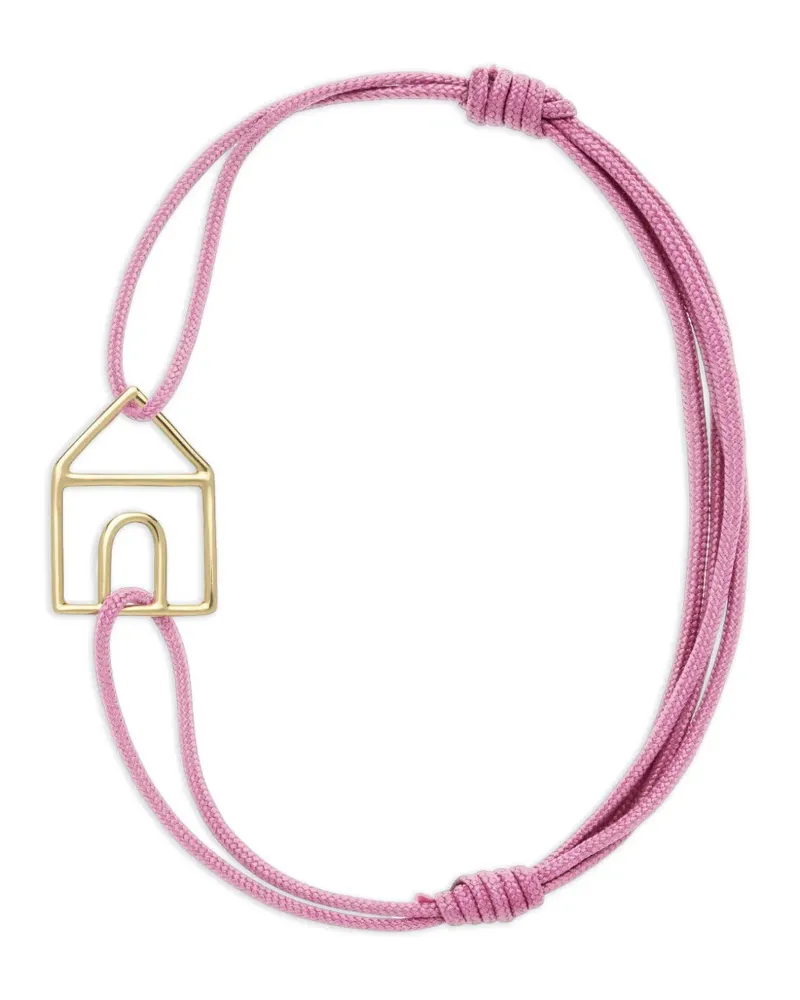 Aliita Casita Pura Kordelarmband mit Hausmotiv - Rosa Rosa