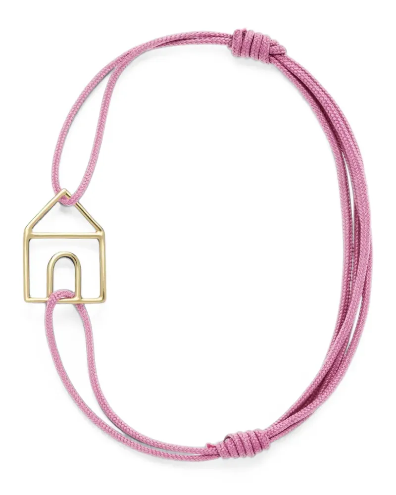 Aliita Casita Pura Kordelarmband mit Hausmotiv - Rosa Rosa