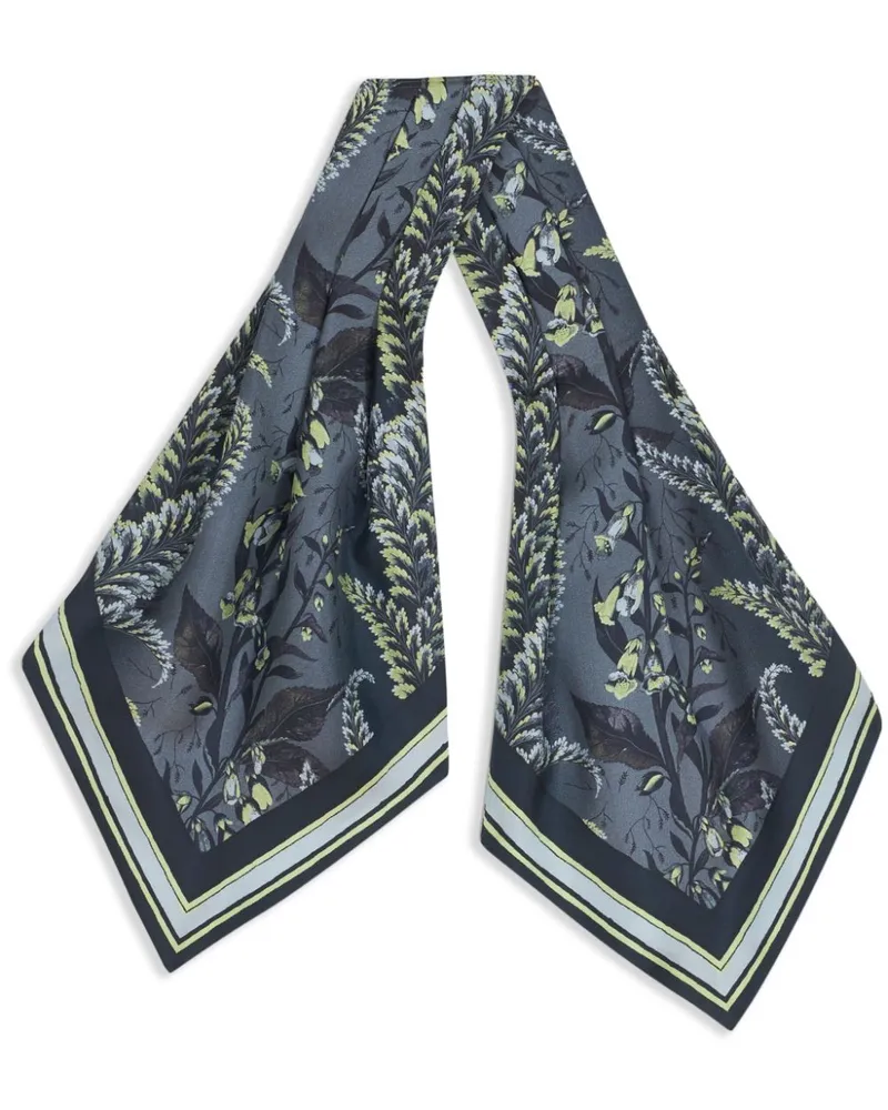 Etro Seidenschal mit Blumen-Print - Schwarz Schwarz