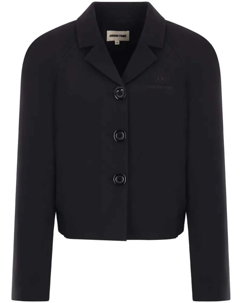 SHUSHU/TONG Cropped-Blazer mit Logo-Stickerei Schwarz