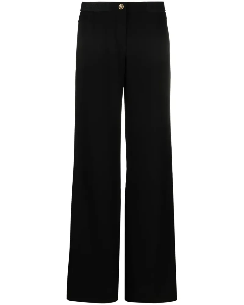 Versace Jeans Weite Hose mit Logo - Schwarz Schwarz