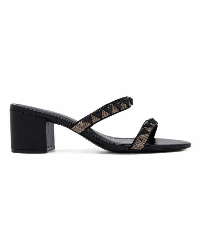 Schutz Sandalen mit Kristallverzierung und Nieten - Schwarz Schwarz