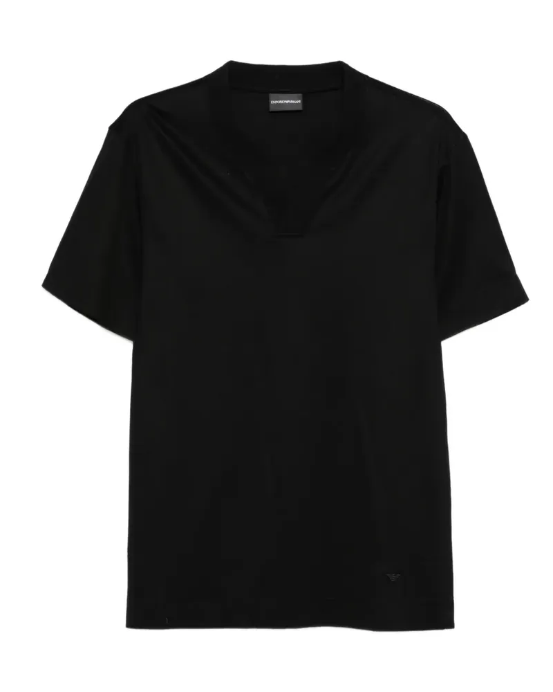 Emporio Armani T-Shirt mit V-Ausschnitt - Schwarz Schwarz
