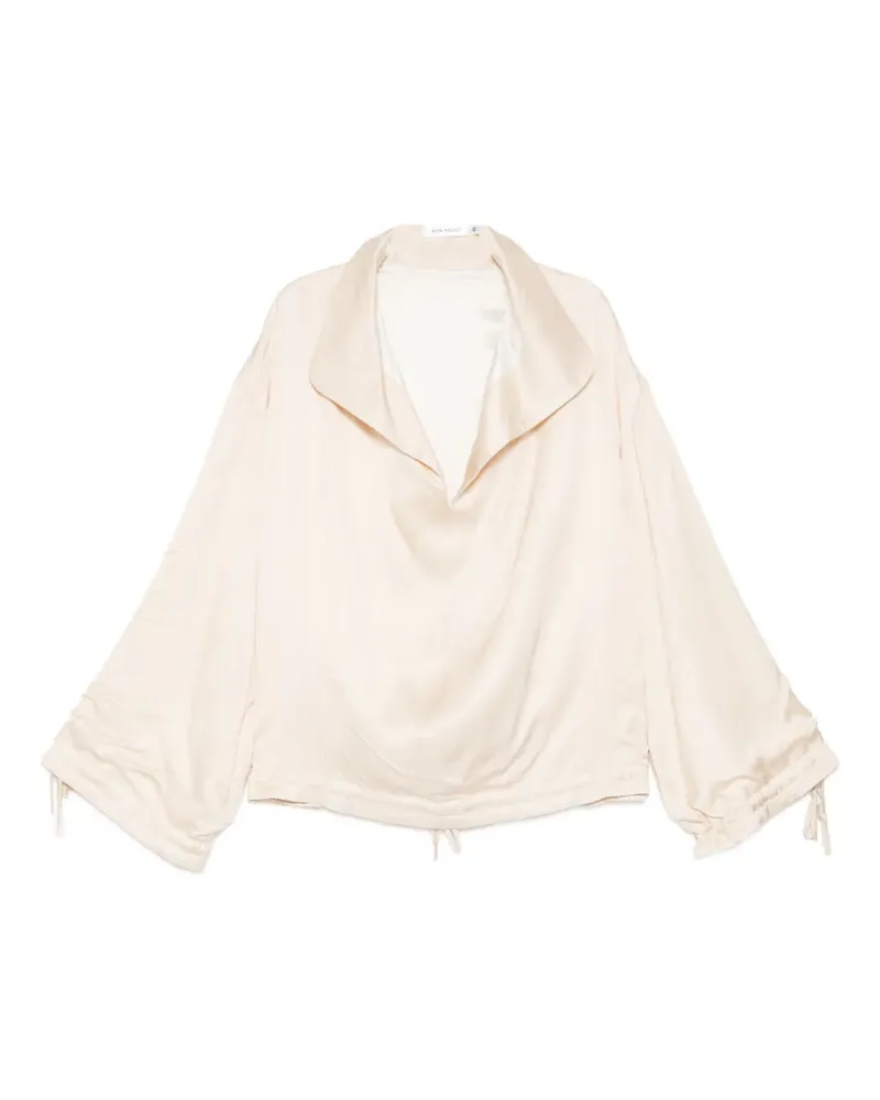 Aya Muse satin-finish V-neck top - Nude Nude