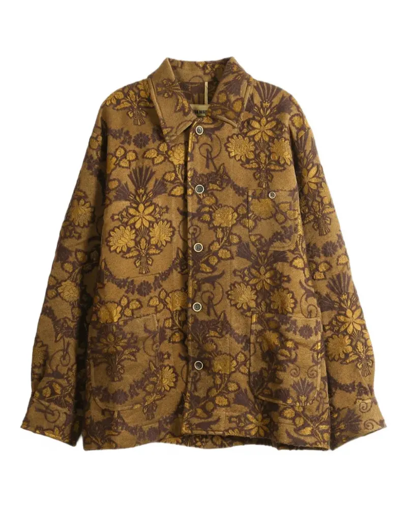 Uma Wang Jacquard-Jacke mit Blumenmuster - Braun Braun