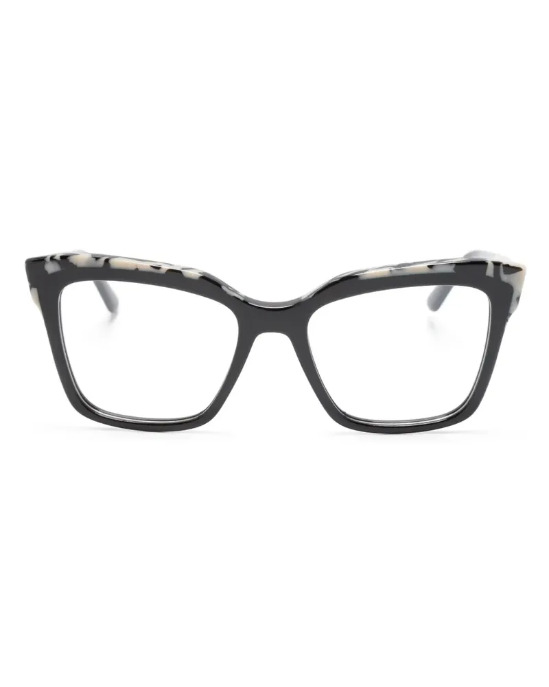 Karl Lagerfeld Eckige Brille mit Marmormuster - Schwarz Schwarz