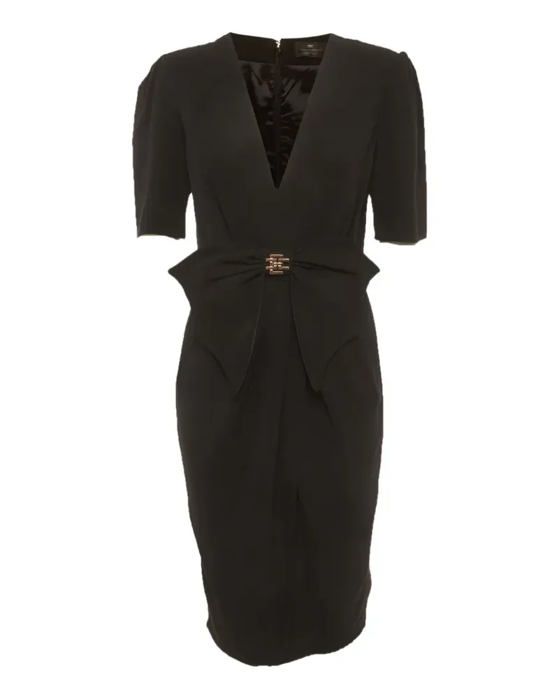 Elisabetta Franchi bow-detail crepe dress - Schwarz Schwarz