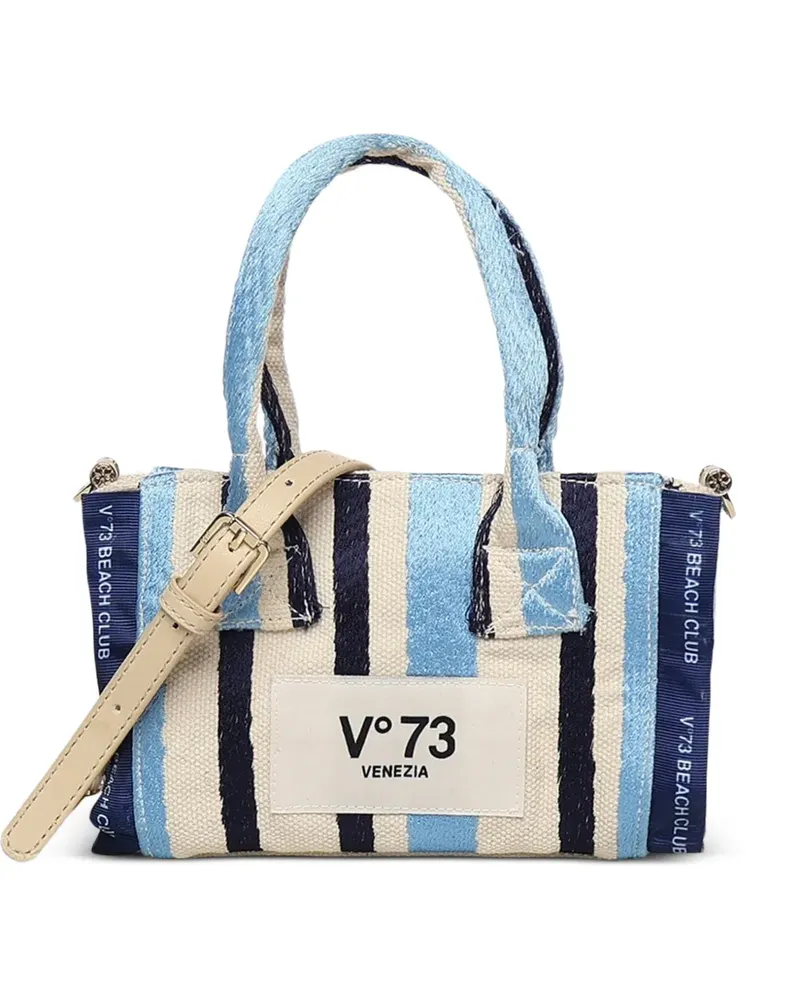 V°73 Mini Schultertasche mit gestreiftem Henkel - Nude Nude