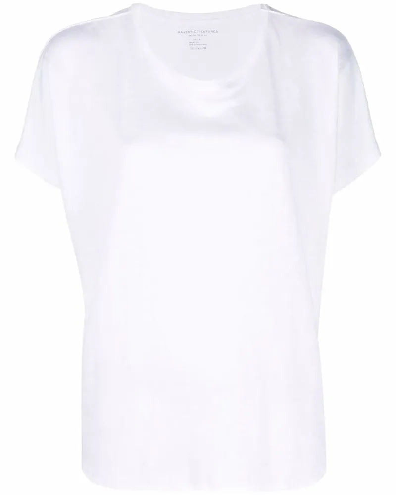 Majestic T-Shirt mit rundem Ausschnitt - Weiß Weiß