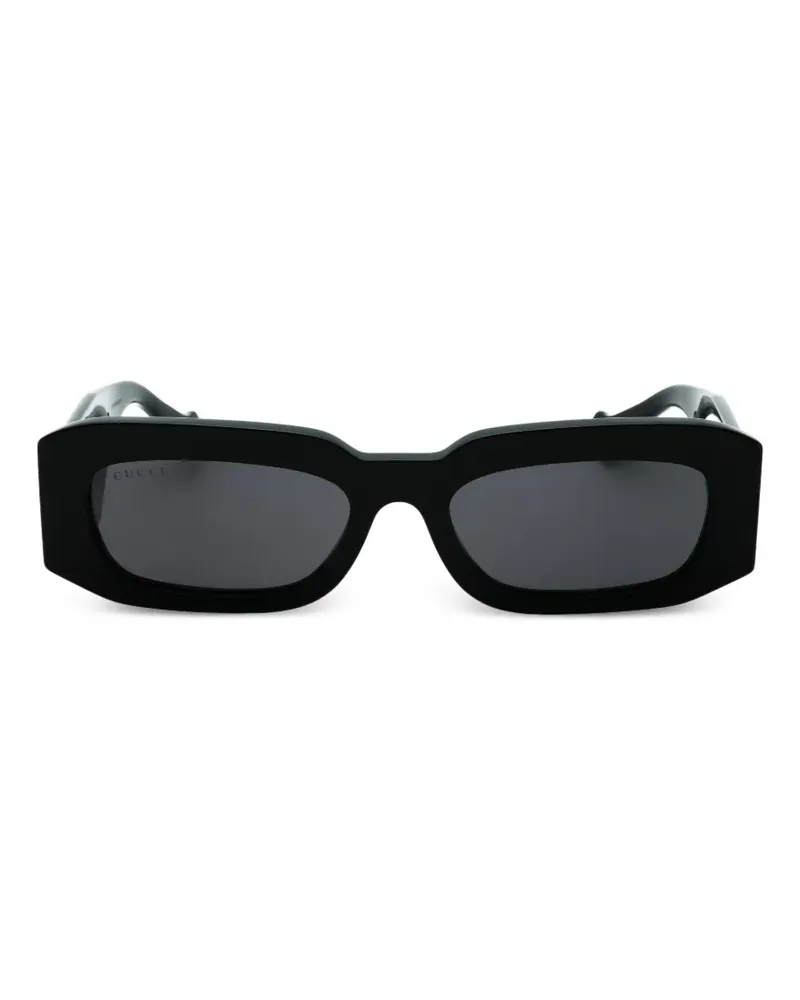 Gucci Sonnenbrille mit eckigem Gestell - Schwarz Schwarz