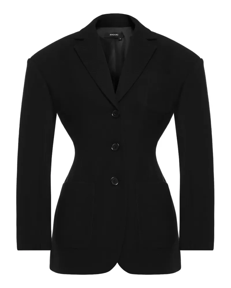 ANOUKI fitted-waist blazer - Schwarz Schwarz